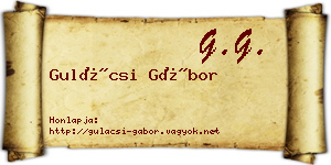 Gulácsi Gábor névjegykártya